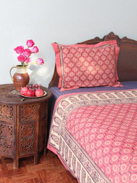 India Rose ~ Decorative Pink Floral India Sari Pillow Cover Sham