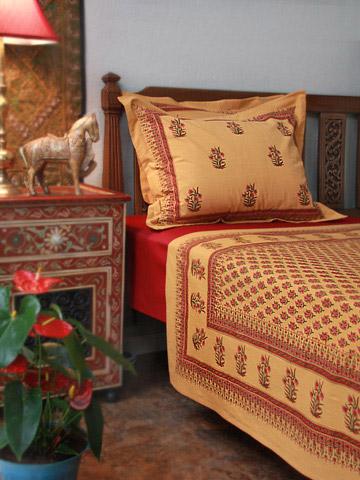 Indian Summer ~ Orange Paisley India Sari Pillow Sham