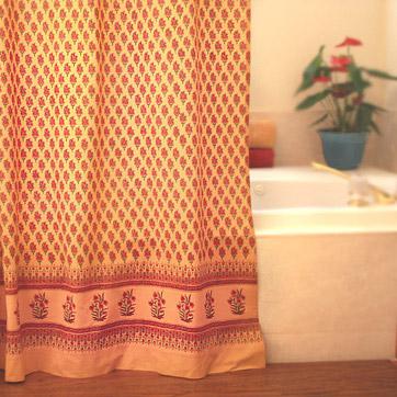 Indian Summer ~ Unique Orange Paisley Colorful Shower Curtain