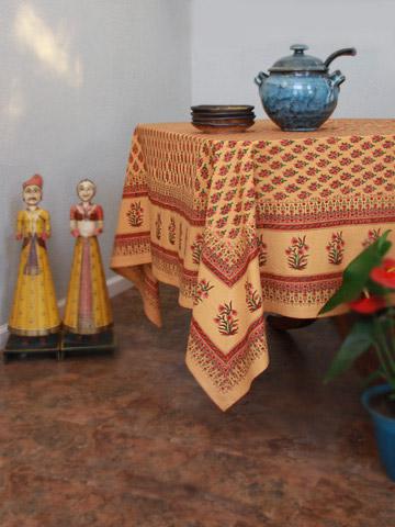 Indian Summer ~ Orange Paisley Print Banquet Table Cloth