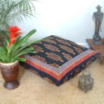 Kilim Noir ~ Exotic Designer Black European Pillow Sham Cover
