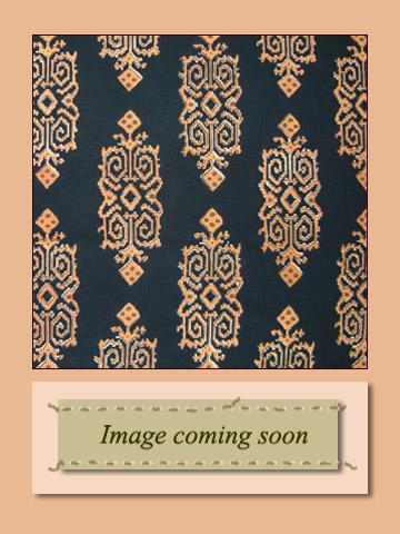 Kilim Noir ~ Designer Black Gold Cotton Kitchen Curtain