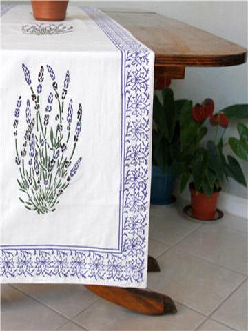 Lavender Dreams ~ Floral Spring White Table Runner
