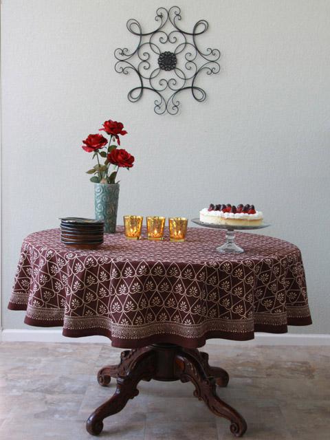 For the Love of Chocolate ~ Dark Brown Elegant Round Tablecloth