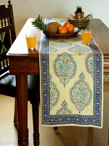 Morning Dew Luxury Yellow Blue Table Runner Buy New 3499 In stock