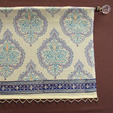 Morning Dew~ Elegant DecorativeYellow Blue French Beaded Valance