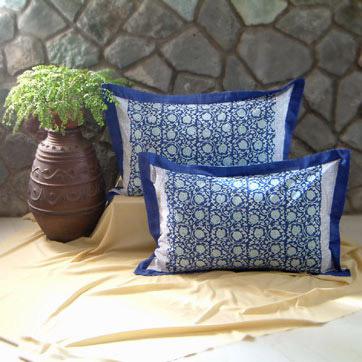 Midnight Lotus ~ Asian Blue   Floral Pillow Sham Cover