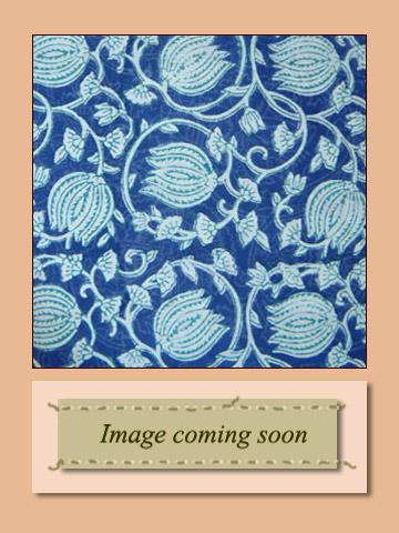 Midnight Lotus ~ Unique Asian Blue Floral Kitchen Curtain