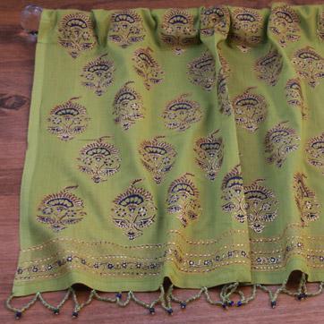Memories of Shalimar  ~ Asian Green Beaded Window Valance