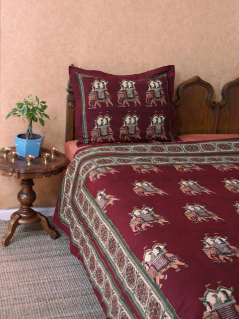 Maharaja ~ Beautiful Burgundy Royal Elephant Pillow Cover Sham