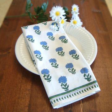 Moonlit Taj ~ White Floral Dinner Table Napkins