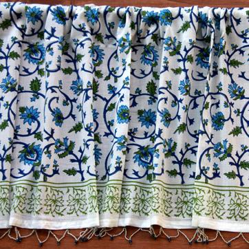 Moonlit Taj  ~ Exotic Turquoise Beaded Window Valance