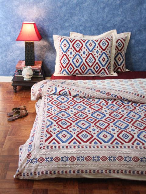 Navajo Rhythms~ Red White Blue Southwestern Pillow Sham