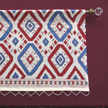 Navajo Rhythms ~ Red White Blue Rustic Southwestern Valances