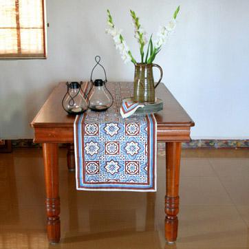 blue brown moroccan beach casual table runner Christmas gift ideas for men housewares