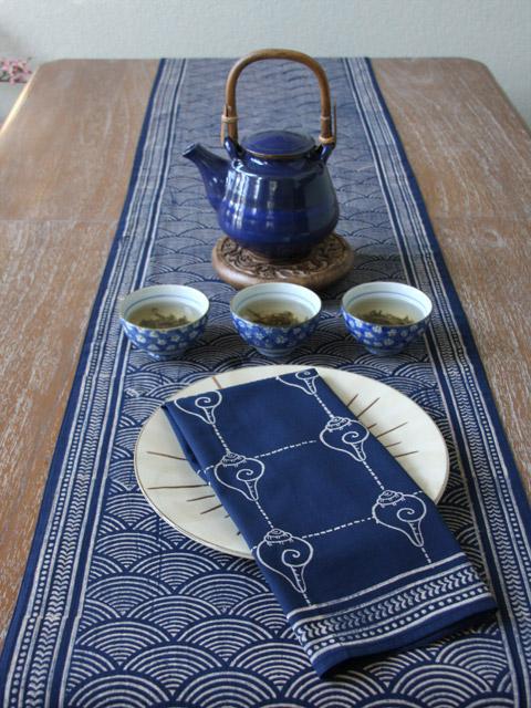 Pacific Blue ~ Rustic Navy Blue Ocean Oriental Asian Napkins
