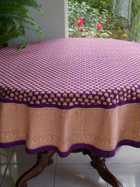 Purple Moon (old) ~ Indian Sari Print Round Table cloths