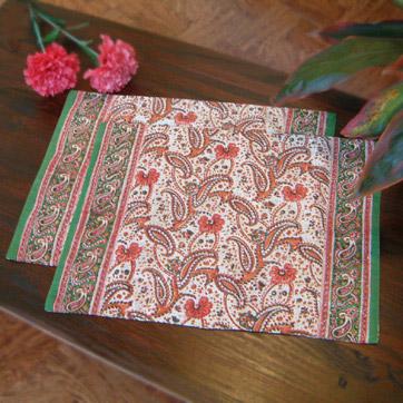 Pink Paisley ~ Linen Table Placemats (Set of 6)