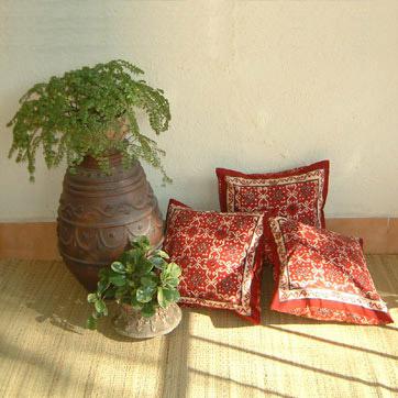 Ruby Kilim ~ Rustic Red Black Throw Pillow Cushion Cover