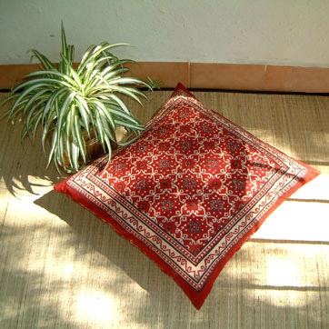 Ruby Kilim ~ Rustic Red Black Euro European Pillow Sham Cover