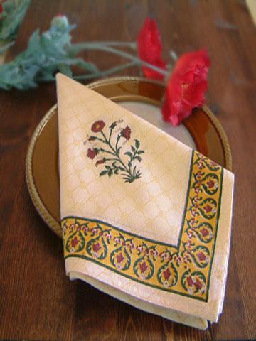 Red Poppy ~ Elegant Floral Cotton Dinner Table Napkins