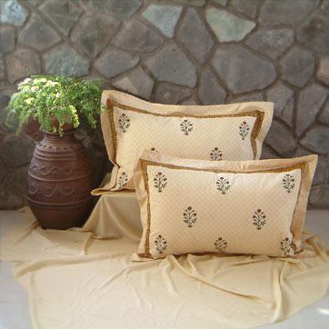 Red Poppy ~ Indian Floral Luxury  Pillow Sham Flanged