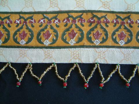 red floral indian print beaded valence Christmas gift ideas red poppy valence