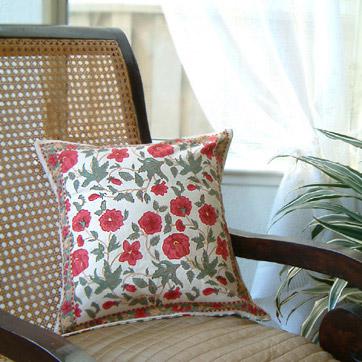 Roses In the Snow ~ Red White Floral Country Cottage Pillow Sham