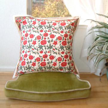 Roses In the Snow ~ Red White Floral Country Euro Pillow Sham