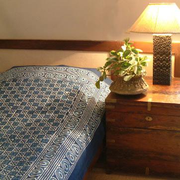 Starry Nights ~ Designer Blue Batik Contemporary Twin Bedspread