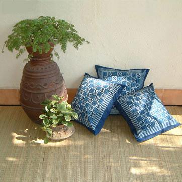 Starry Nights ~ Decorative Blue Batik India Throw Cushion Covers