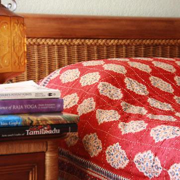 Spice Route ~ Unique Red Orange Luxury Moroccan Quilt Bedspread