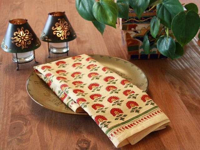Indian floral dinner napkins