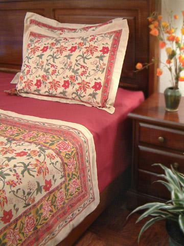 Tropical Garden ~ Colorful Country Pillow Sham Flanged