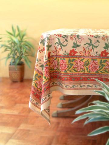 Tropical Garden ~ Colorful Country Cottage Floral Table Cloth
