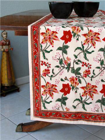 Tropical Garden ~ Exotic Festive Floral Table Runner