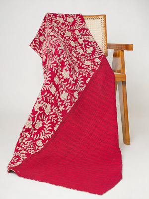 Rekha Meena ~ Vintage Kantha Quilt Sari Throw