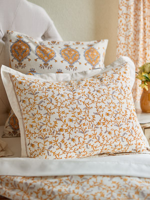 Gardens of Versailles ~ Yellow Grey Floral White Pillow Sham