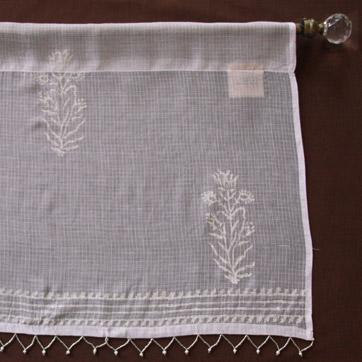Tulip Mist ~ Elegant White Beaded Window Valance