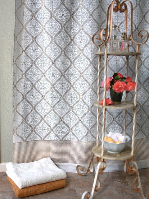 Indian Shower Curtains, Batik Shower Curtain, Fabric Shower ...