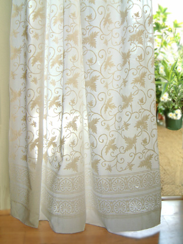 White Country Cottage Cotton Tab Top Curtain Panel