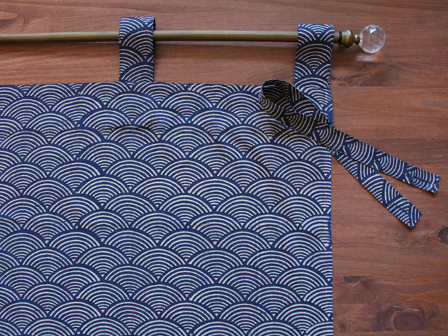 Detail of Pacific Blue curtains