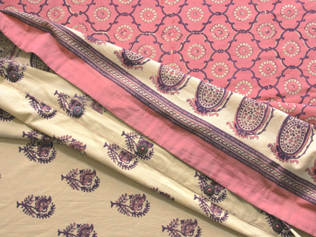 pink and purple indian duvet