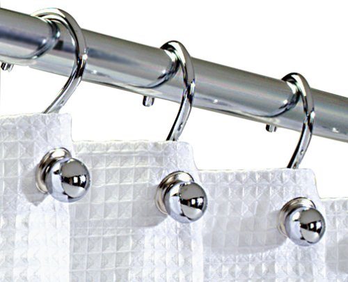 Silver chrome finish shower curtain hooks, Amazon