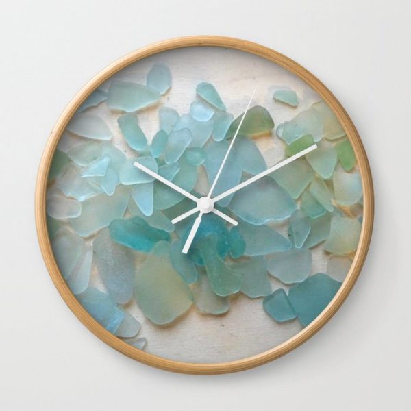A seaglass clock without numerals is lovely in a zen space or in coastal interiors. 