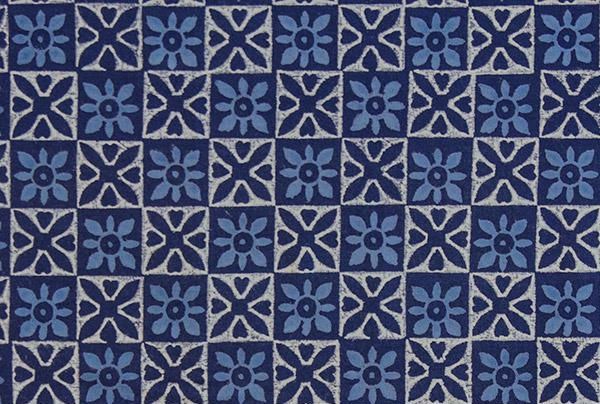Starry Nights ~ Blue and White Fabric Swatch with Batik Styling