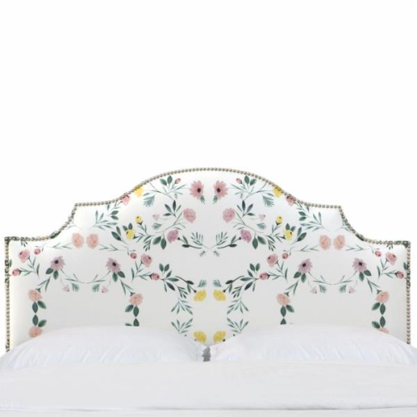 Worrell Nail Button Notched Upholstered Panel Headboard