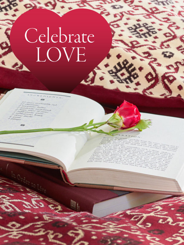 Celebrate love with flowers, romantic bedding, and other Valentine's Day ideas