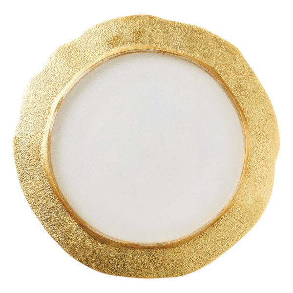 gold rimmed charger plate
