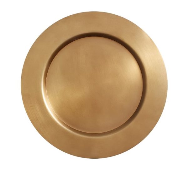 brass colored charger plate